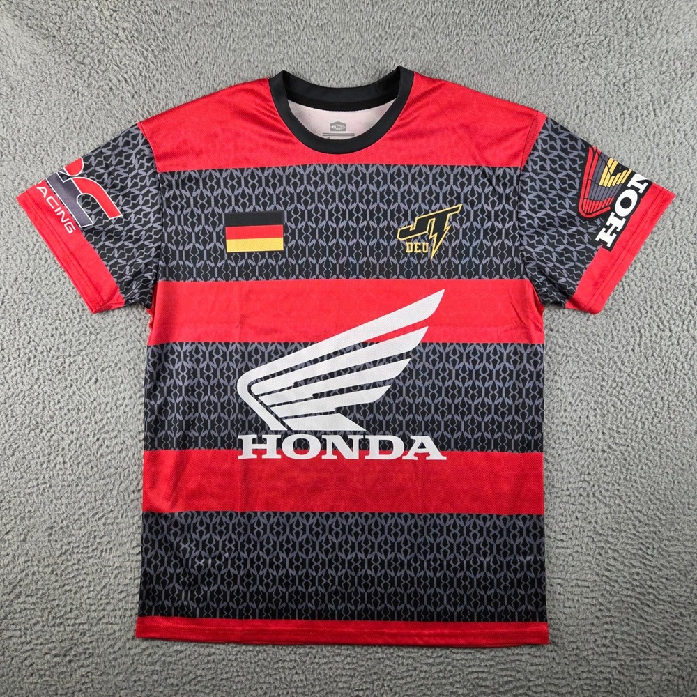 JT Racing Honda Jersey Mens Large Red Grey Motocross Racing Shirt 26 Germany